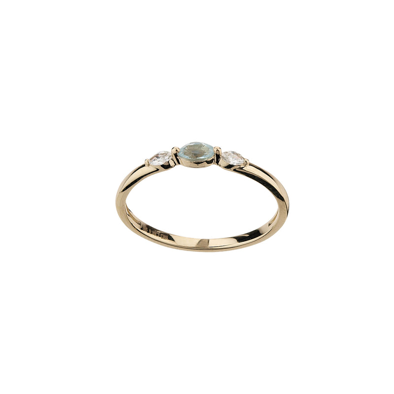 585/- Damenring | Blautopas u. Brillant