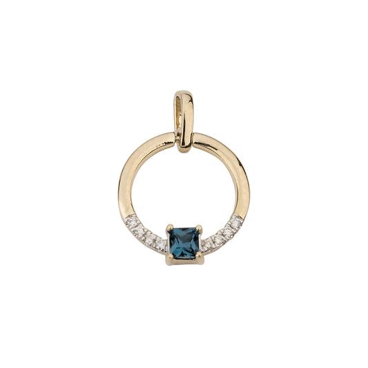 585/- Anhänger | Blautopas u. Brillant