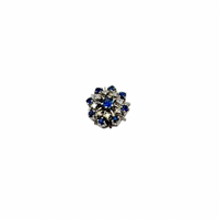 Perlenketten schließe Verschluß Clip Diamanten Saphiren 14 Kt. 585 Gold