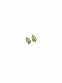 Ohrringe Clips Hänger mit Aquamarin 750 Gold 18KT Brillanten