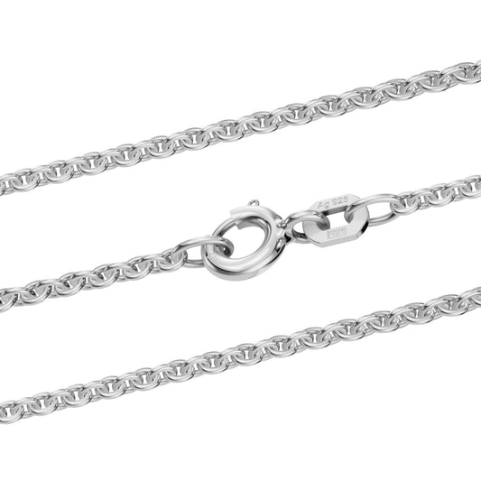Silberkette Ankerkette rund Halskette Breite 2,0 mm massiv 925 Silber 45cm