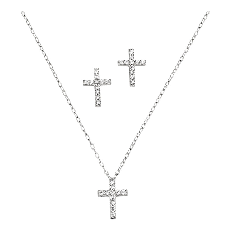 Silber Garnitur mit Kreuz