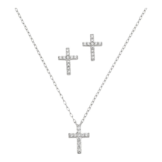 Silber Garnitur mit Kreuz