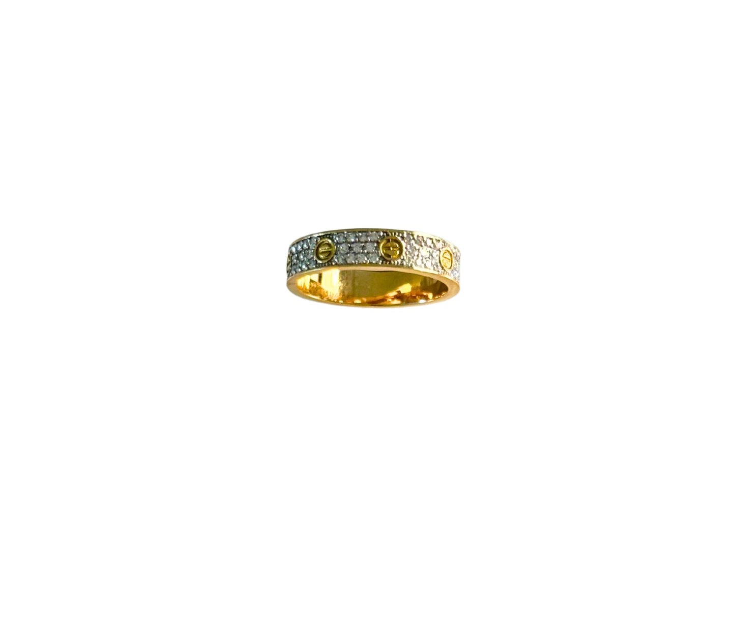 Gold LOVE PAVE Band Ring 750 Rosé Brillanten 0,65 CT 18KT