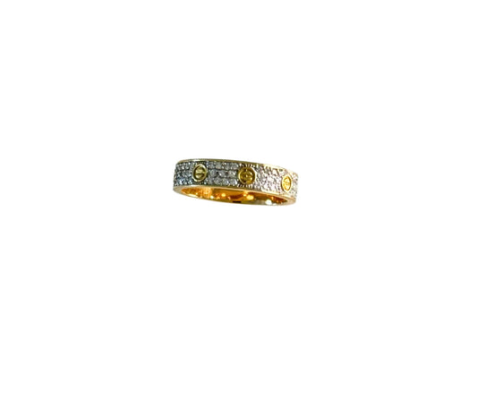 Gold LOVE PAVE Band Ring 750 Rosé Brillanten 0,65 CT 18KT