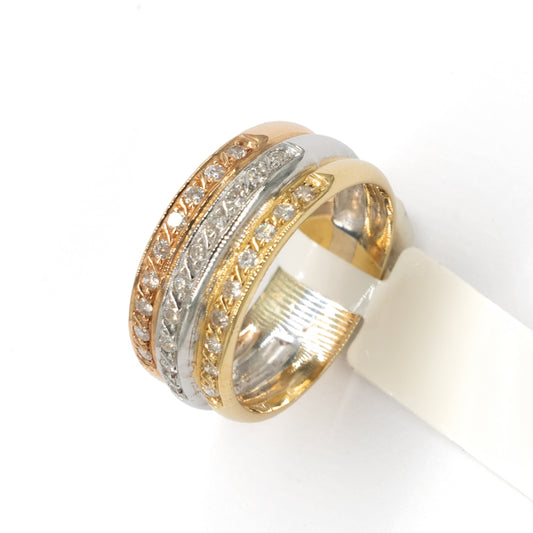 Ring Gold Tricolor 750/18K VS Diamanten