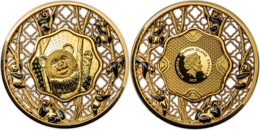 Salomonen 5 Dollars 2022 2 oz Silber Münze - Filigree Panda