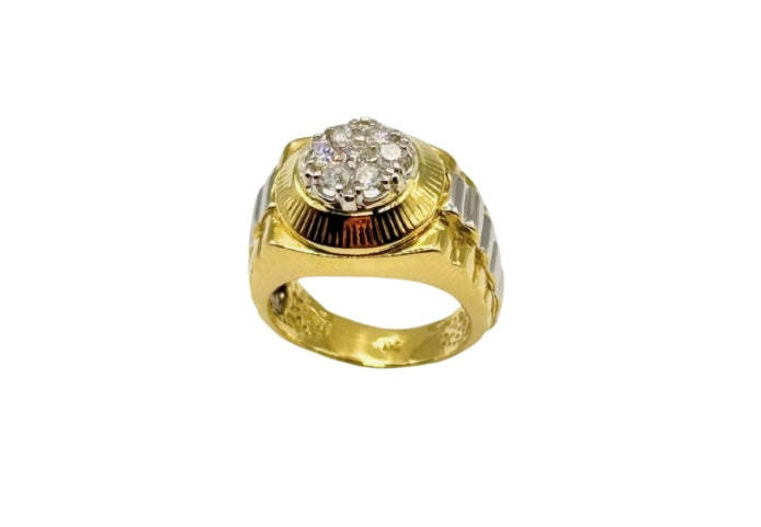 HOCHWERTIGER & BREITER ROLEX RING IN 14 KARAT GOLD MIT BRILLANTEN 0,75ct
