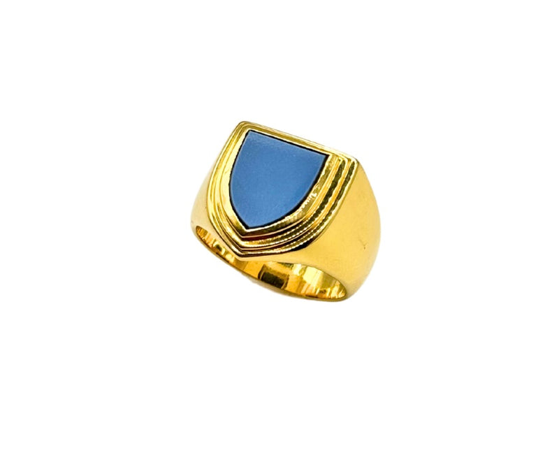 MASSIVER SIEGELRING 750 18K Lagenstein Wappen